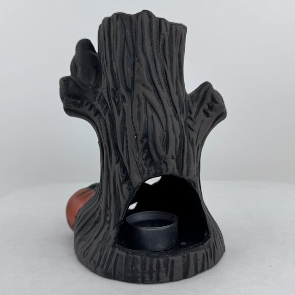 Vintage Halloween Haunted Tree Candle Holder With Skeleton Pumpkin 6.5" Tall - Picture 5 of 16